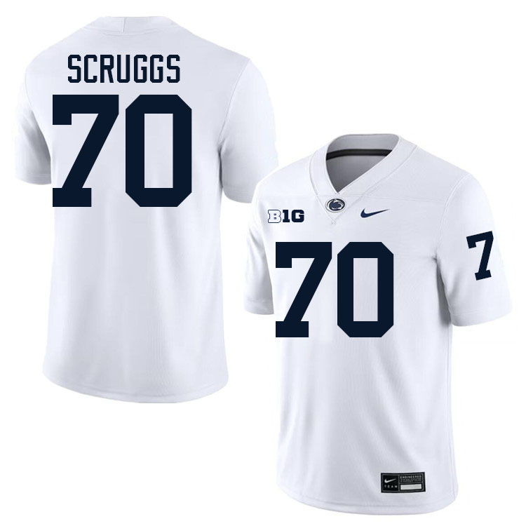 Juice Scruggs Penn State Jersey,PSU Nittany Lions #70 Juice Scruggs Football Uniforms-White